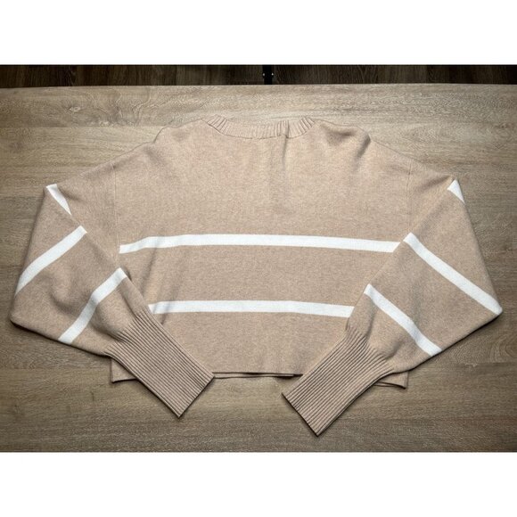 Lune Active Olly Cropped Striped Sweater Beige Melange Marshmellow Large - Picture 6 of 8